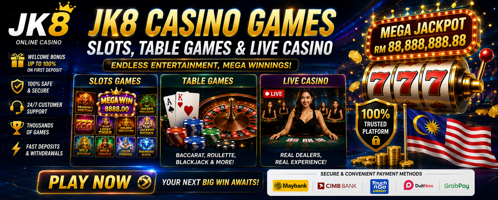 JK8 Casino Games – Slots, Table Games & Live Casino
